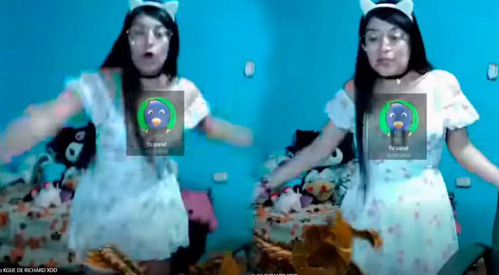 Payasita Zing bailando en vivo para el chat